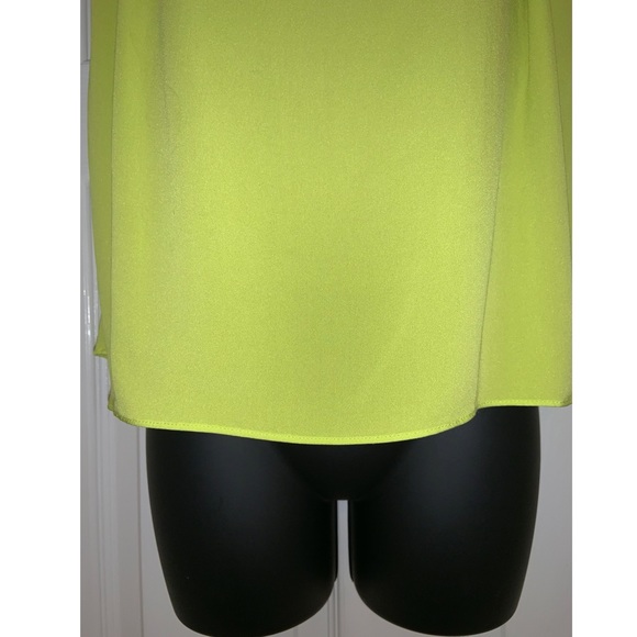 Alice & Olivia Silk Bateau Neckline Blouse in Neon Green - Picture 7 of 11